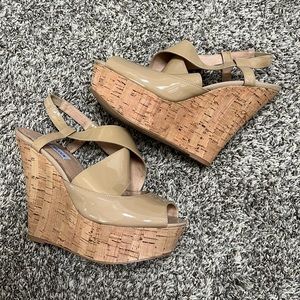 Steve Madden ‘WHEATLEY’ Tan Wedge Sandals